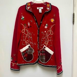 Christmas sweater button front